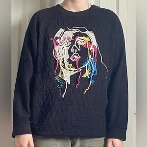 Vintage abstract face sweater